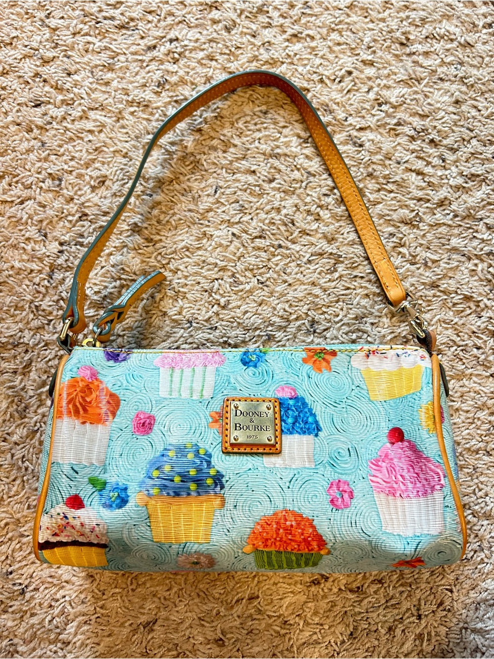 Dooney & Bourke Cupcake-Print Light Blue Shoulder Bag
